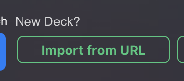 A screenshot of the Untap.in 'Import from URL' button in the deck editor.